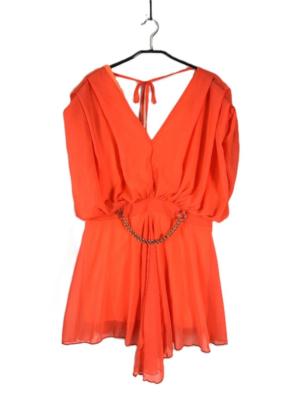 Chicme Hot Orange Blousen Romper XL w Chain Accent